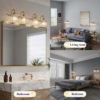 ExBrite Modern Rose Gold 1/2/3/4/5-light Bathroom Dimmable Crystal Vanity Lights Wall Sconces
