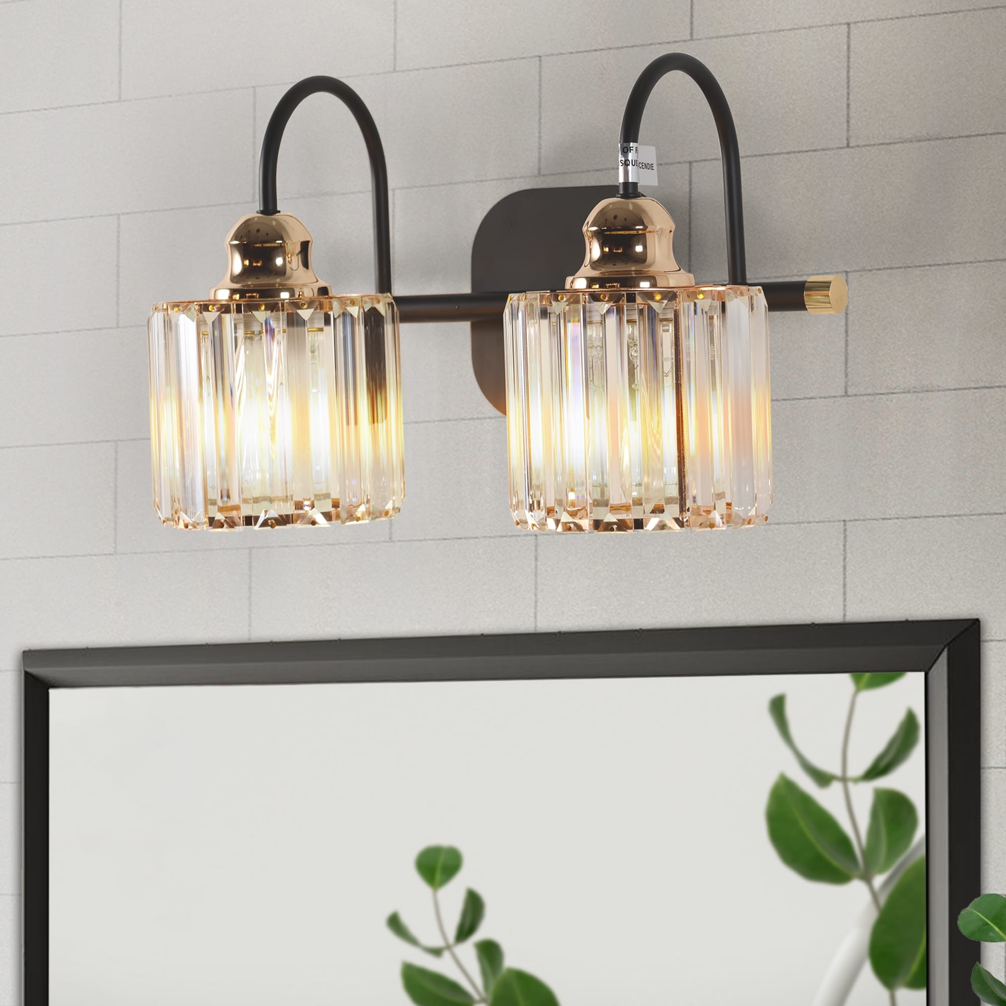 ExBrite Modern Rose Gold 1/2/3/4/5-light Bathroom Dimmable Crystal Vanity Lights Wall Sconces