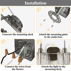 ExBrite Modern Rose Gold 1/2/3/4/5-light Bathroom Dimmable Crystal Vanity Lights Wall Sconces