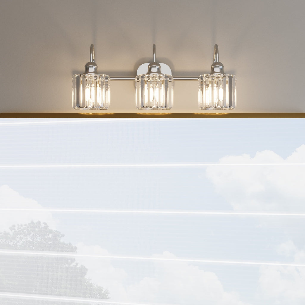 ExBrite Modern Rose Gold 1/2/3/4/5-light Bathroom Dimmable Crystal Vanity Lights Wall Sconces