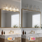 ExBrite Modern Rose Gold 1/2/3/4/5-light Bathroom Dimmable Crystal Vanity Lights Wall Sconces