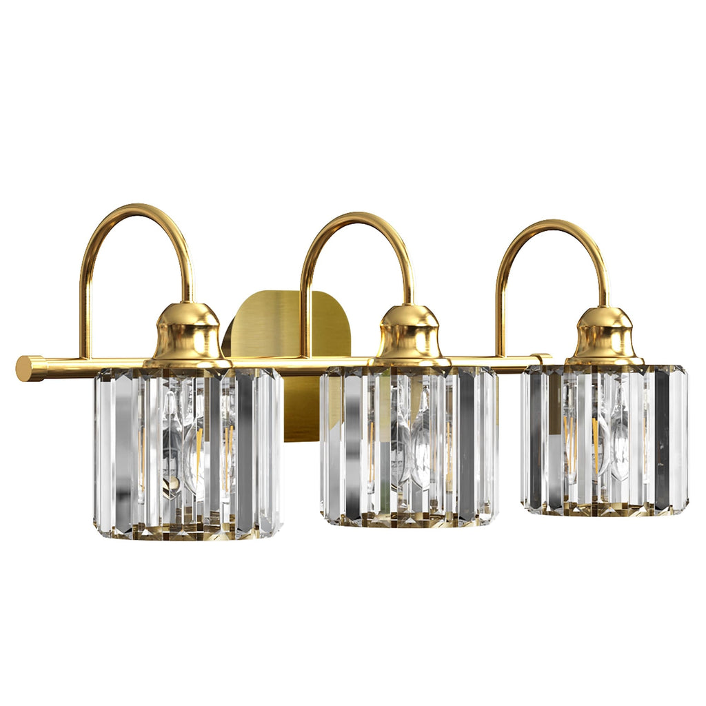 ExBrite Modern Rose Gold 1/2/3/4/5-light Bathroom Dimmable Crystal Vanity Lights Wall Sconces