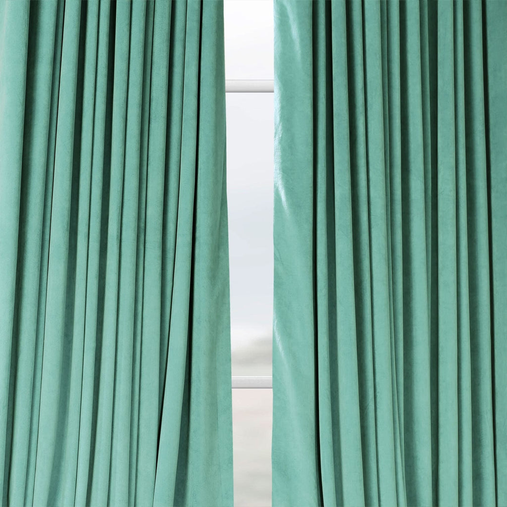 Exclusive Fabrics Signature Extra Wide Blackout Velvet Curtains (1 Panel) - Luxurious Blackout Drapes