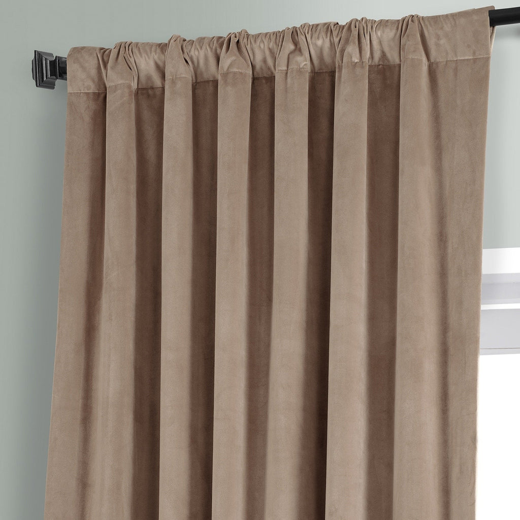 Exclusive Fabrics Signature Plush Velvet Hotel Blackout Curtains (1 Panel) - Luxury Soft Drapery for Light Control & Elegance