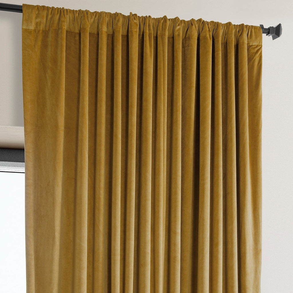 Exclusive Fabrics Signature Plush Velvet Hotel Blackout Curtains (1 Panel) - Luxury Soft Drapery for Light Control & Elegance