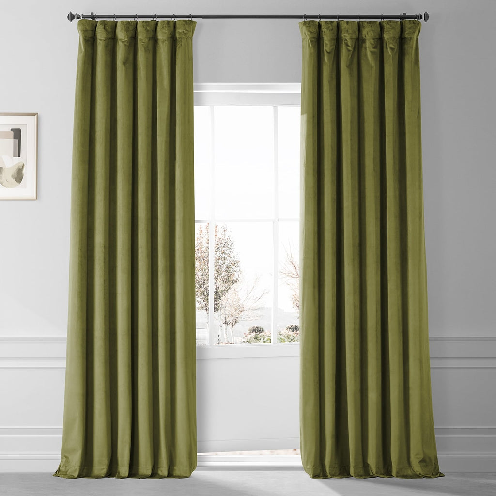 Exclusive Fabrics Signature Plush Velvet Hotel Blackout Curtains (1 Panel) - Luxury Soft Drapery for Light Control & Elegance