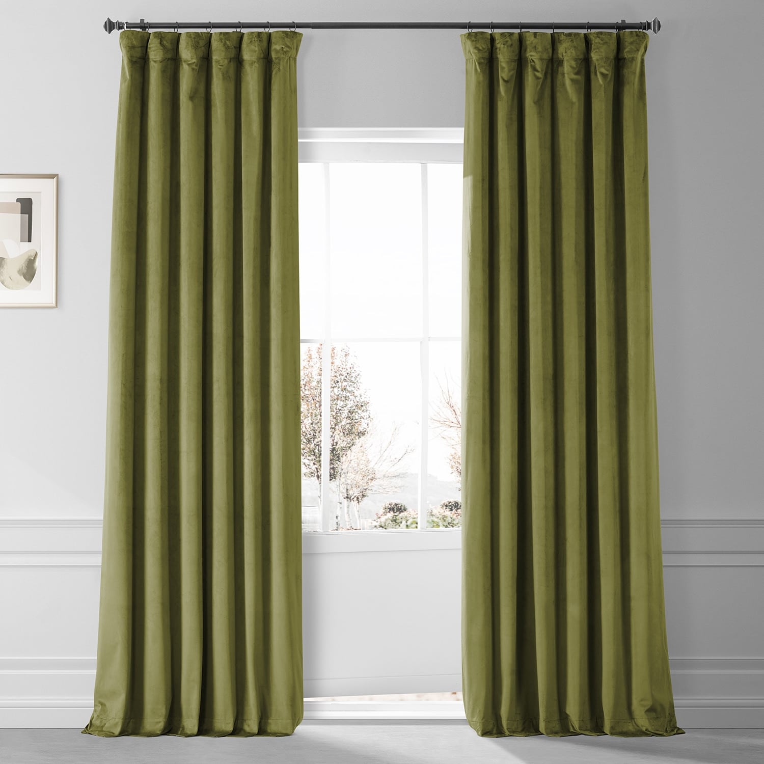 Exclusive Fabrics Signature Plush Velvet Hotel Blackout Curtains (1 Panel) - Luxury Soft Drapery for Light Control & Elegance