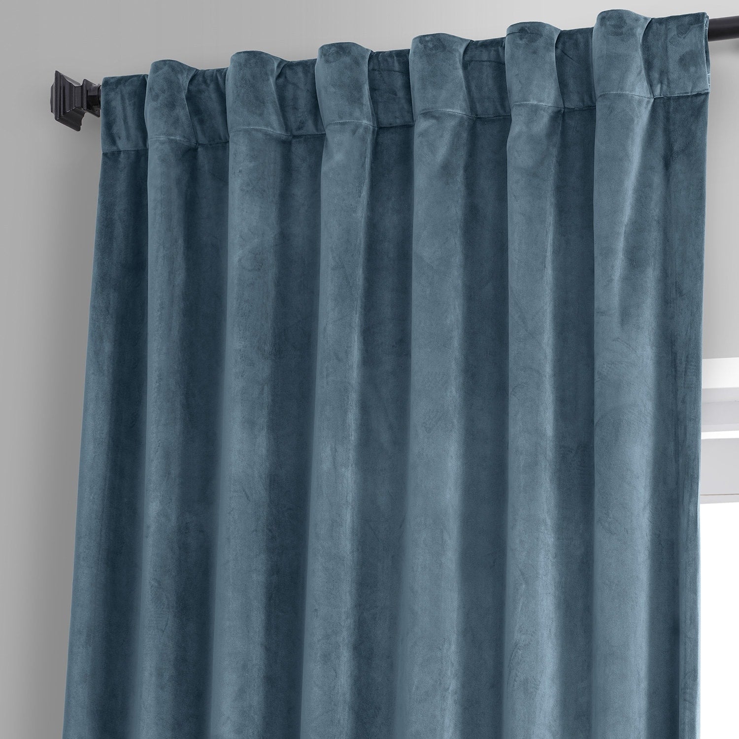 Exclusive Fabrics Signature Plush Velvet Hotel Blackout Curtains (1 Panel) - Luxury Soft Drapery for Light Control & Elegance