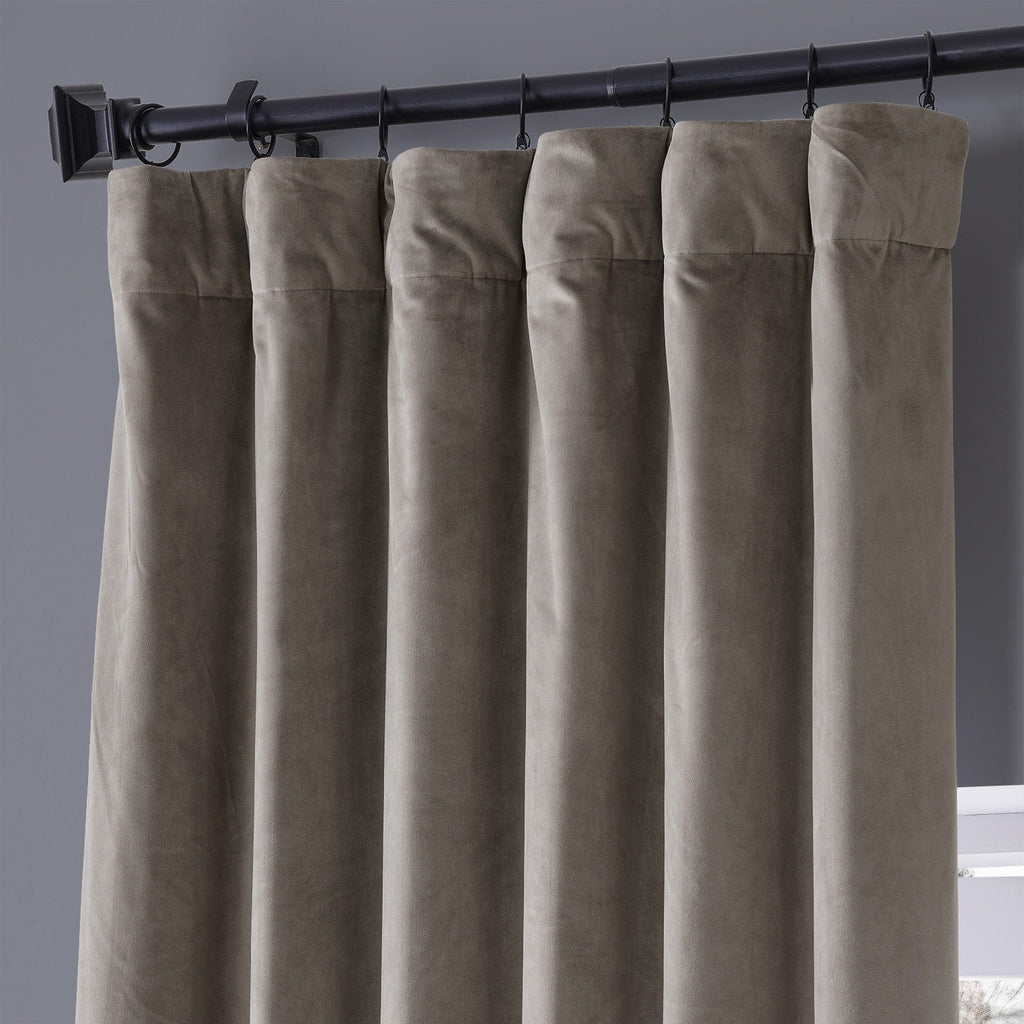 Exclusive Fabrics Signature Plush Velvet Hotel Blackout Curtains (1 Panel) - Luxury Soft Drapery for Light Control & Elegance