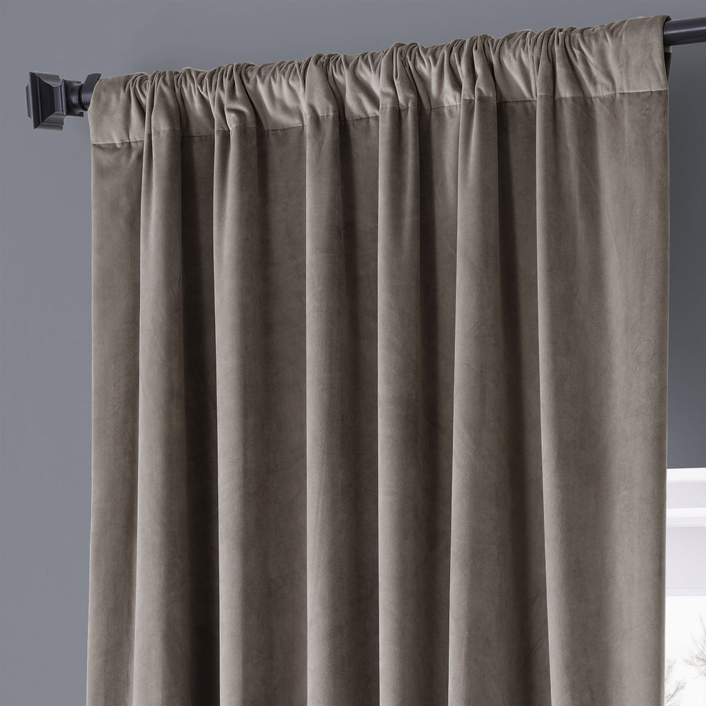 Exclusive Fabrics Signature Plush Velvet Hotel Blackout Curtains (1 Panel) - Luxury Soft Drapery for Light Control & Elegance