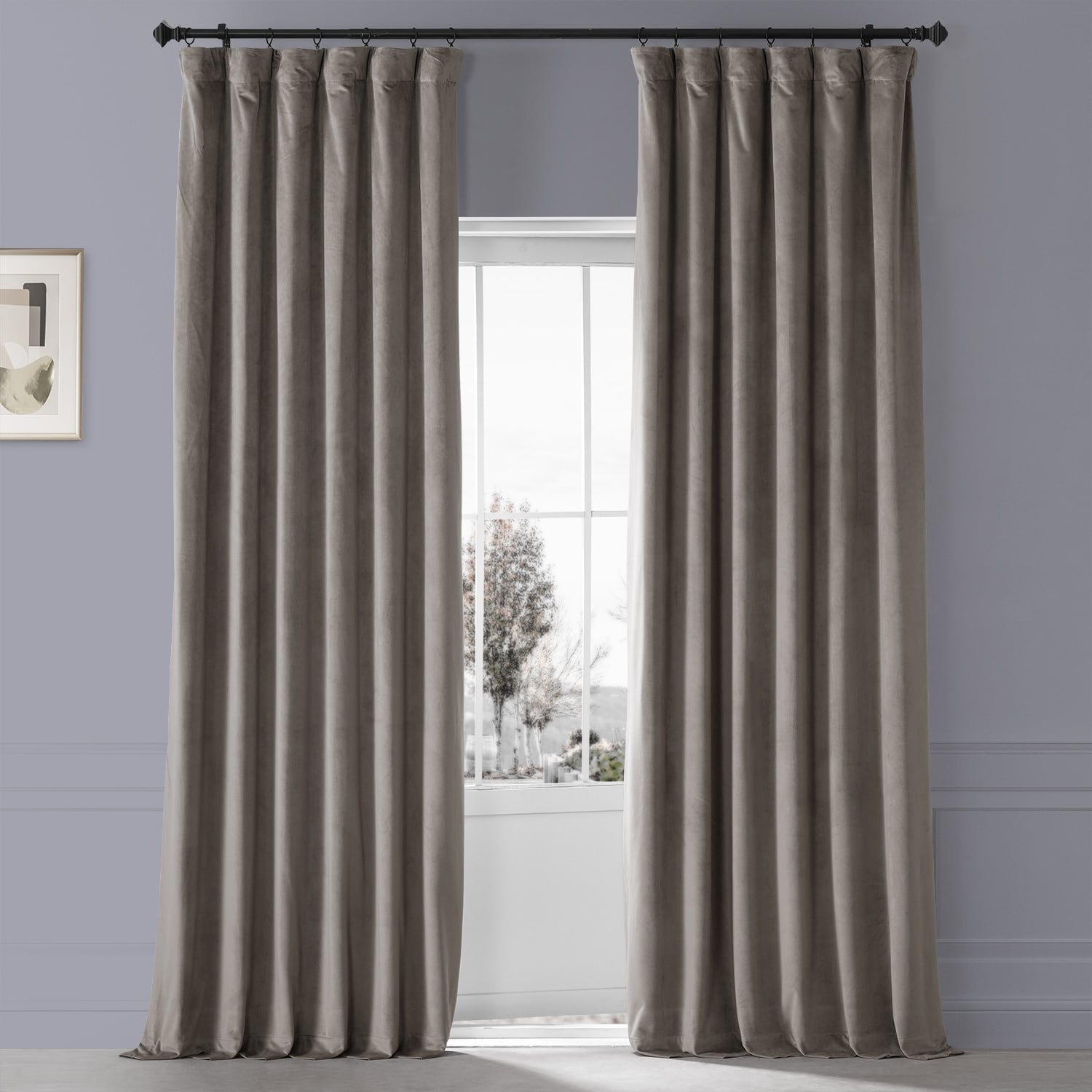 Exclusive Fabrics Signature Plush Velvet Hotel Blackout Curtains (1 Panel) - Luxury Soft Drapery for Light Control & Elegance