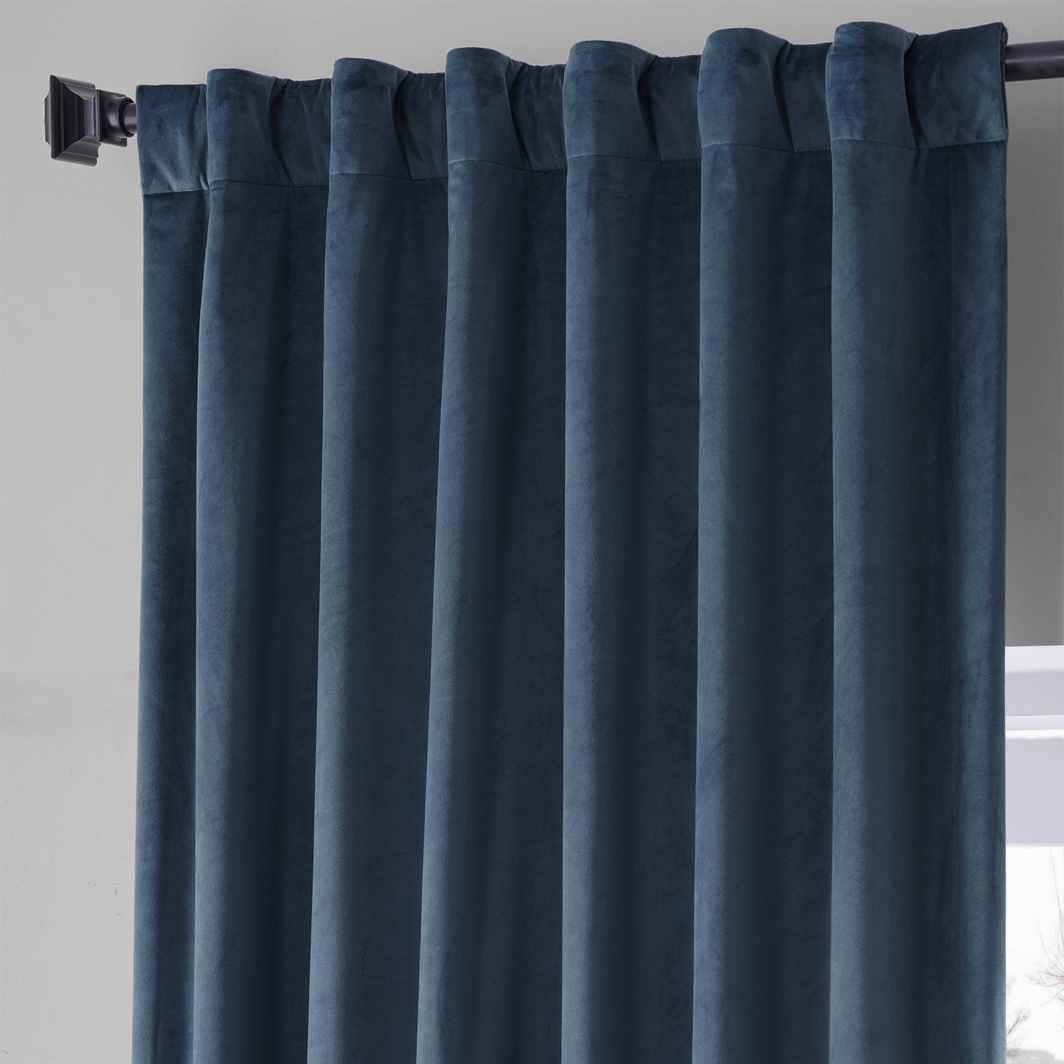 Exclusive Fabrics Signature Plush Velvet Hotel Blackout Curtains (1 Panel) - Luxury Soft Drapery for Light Control & Elegance