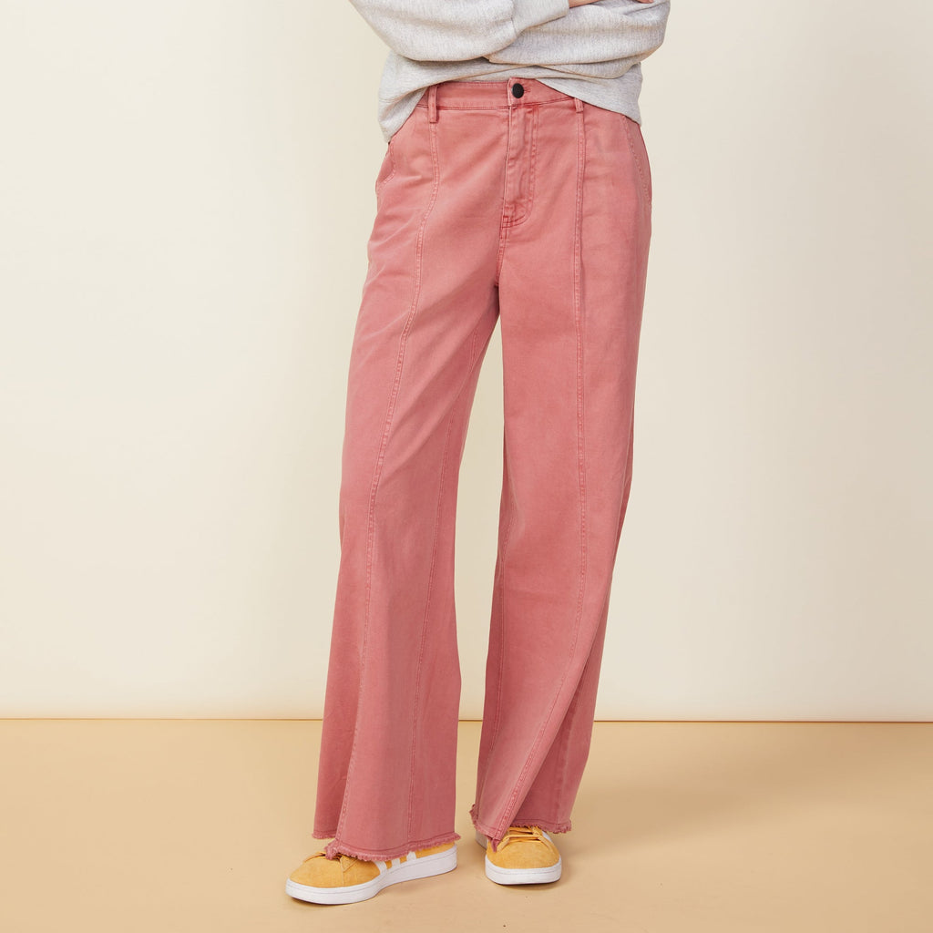 Wide Leg Seamed Pants