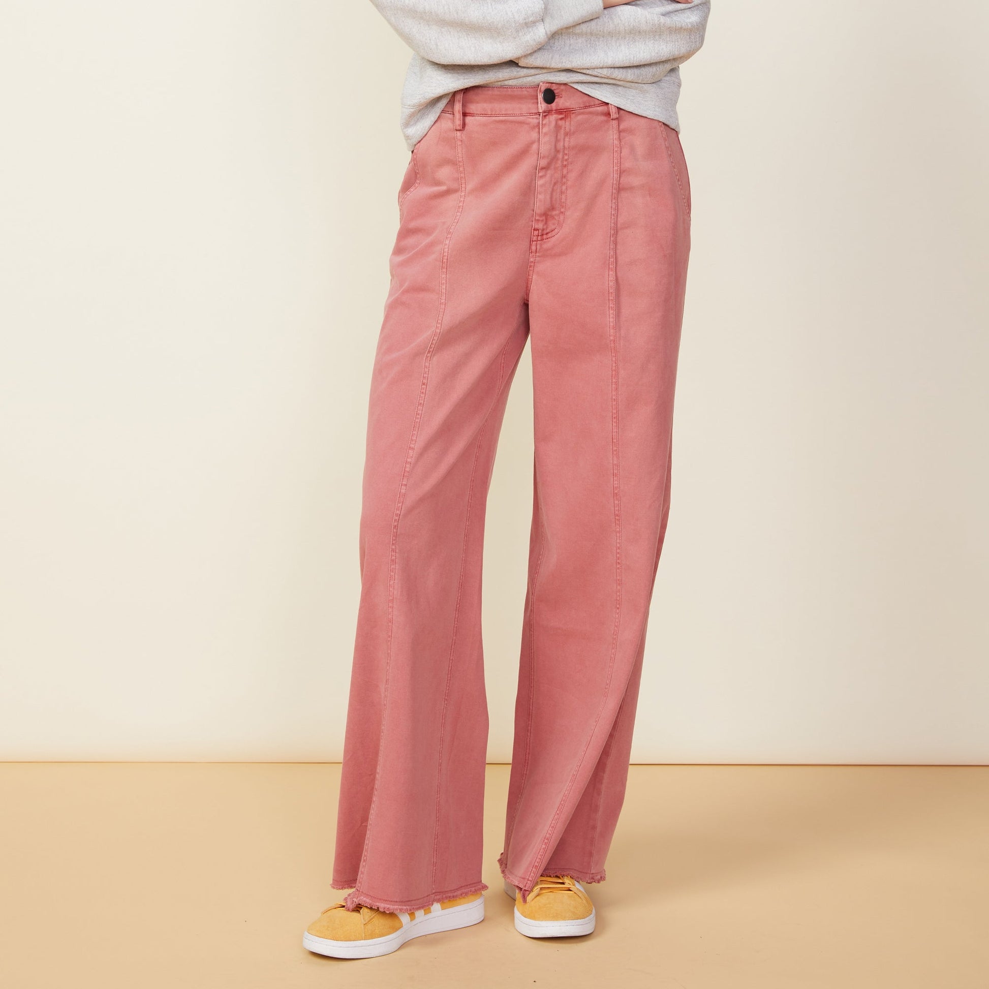 Wide Leg Seamed Pants