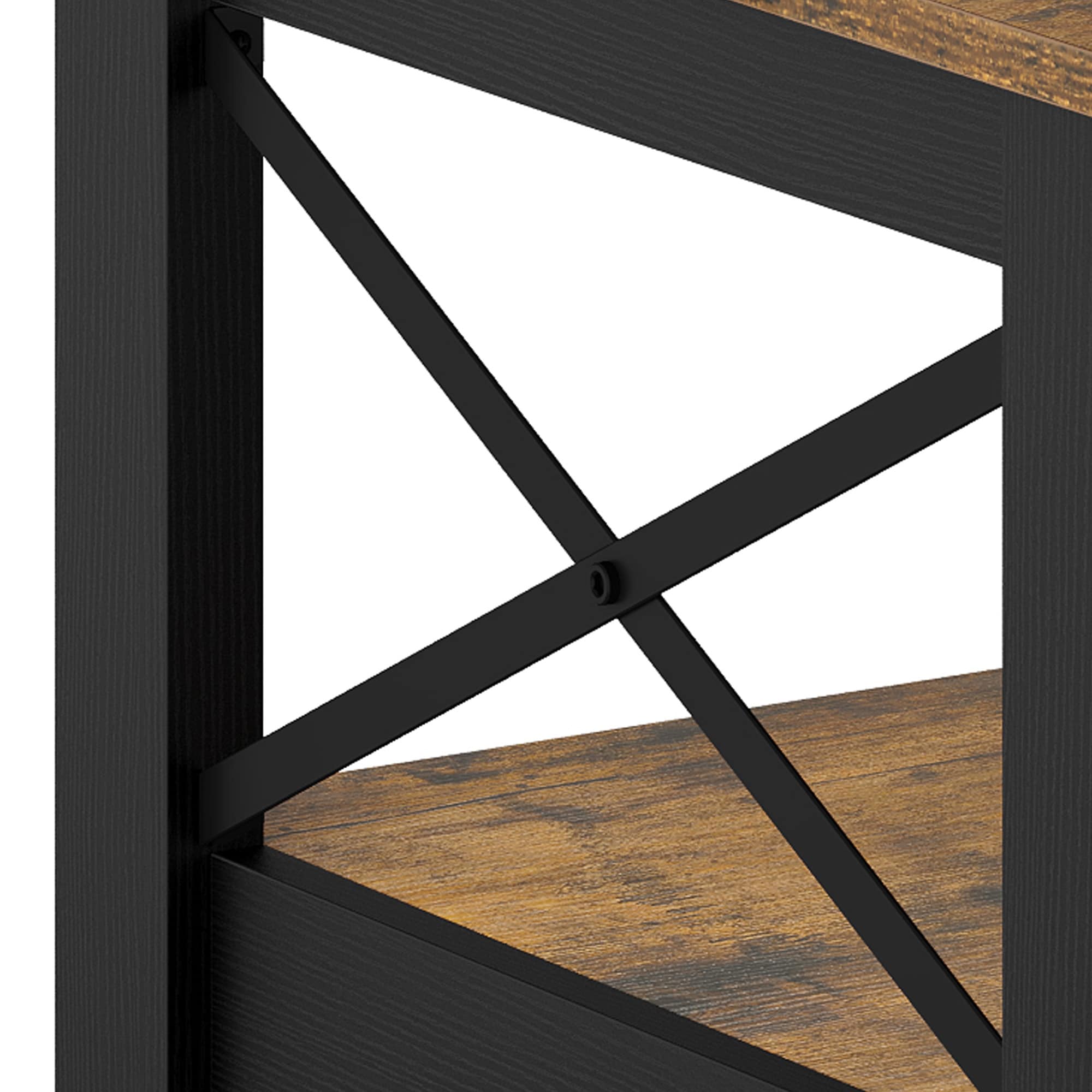 Farmhouse Coffee Table with Storage 2-Tier Center Table for Living Room