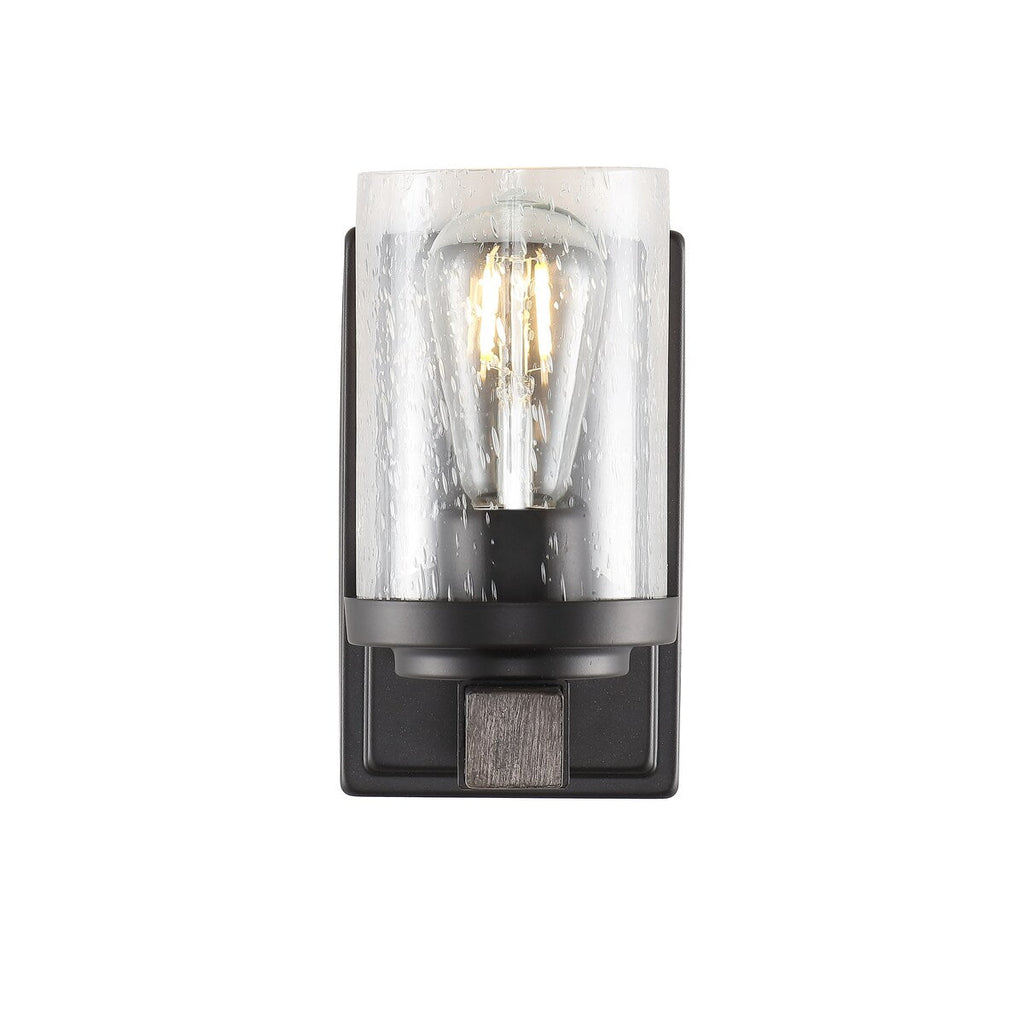 Ferme Iron/Seeded Glass Rustic Farmhouse LED Vanity Light, by JONATHAN Y