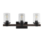 Ferme Iron/Seeded Glass Rustic Farmhouse LED Vanity Light, by JONATHAN Y