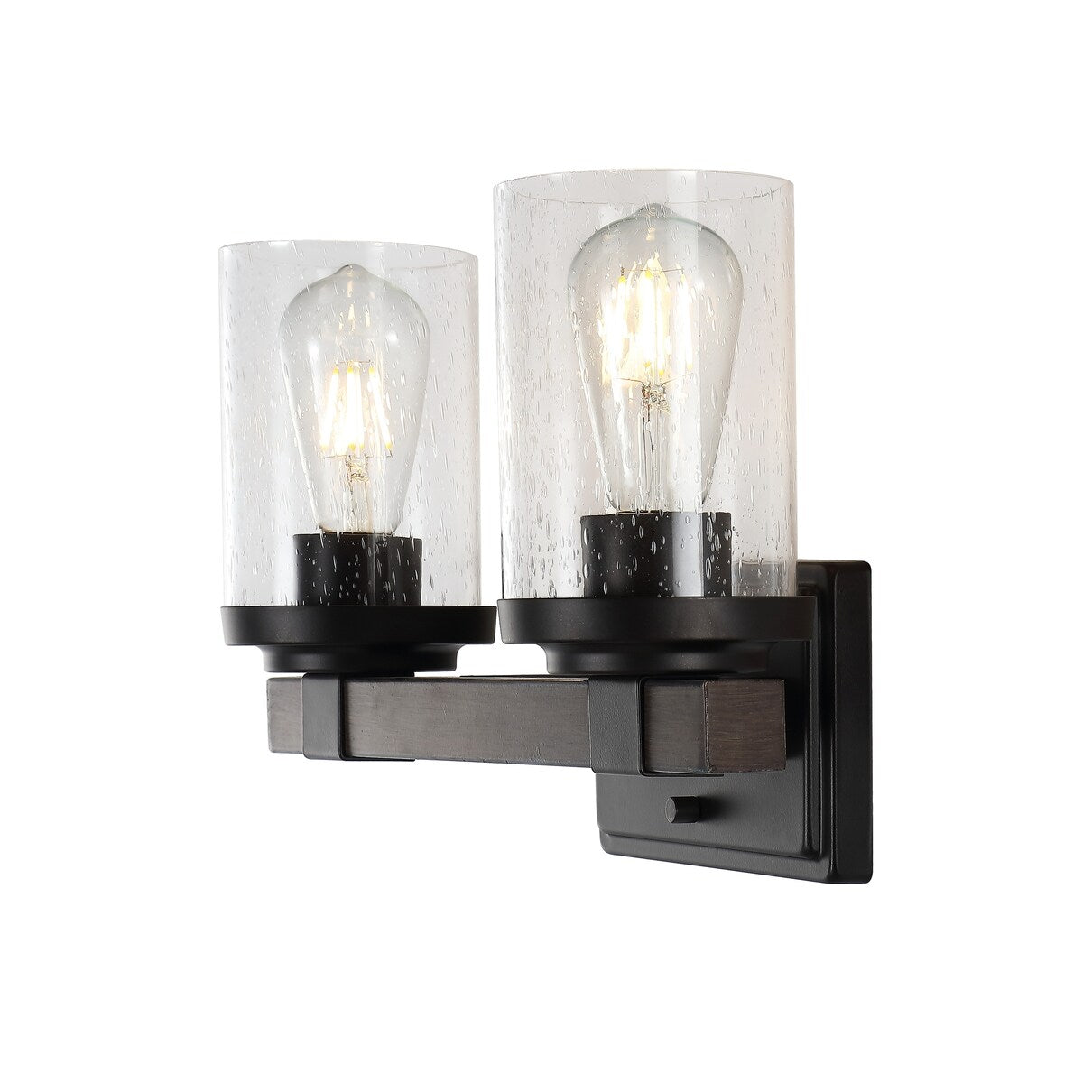 Ferme Iron/Seeded Glass Rustic Farmhouse LED Vanity Light, by JONATHAN Y