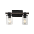 Ferme Iron/Seeded Glass Rustic Farmhouse LED Vanity Light, by JONATHAN Y
