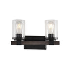 Ferme Iron/Seeded Glass Rustic Farmhouse LED Vanity Light, by JONATHAN Y