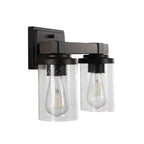 Ferme Iron/Seeded Glass Rustic Farmhouse LED Vanity Light, by JONATHAN Y