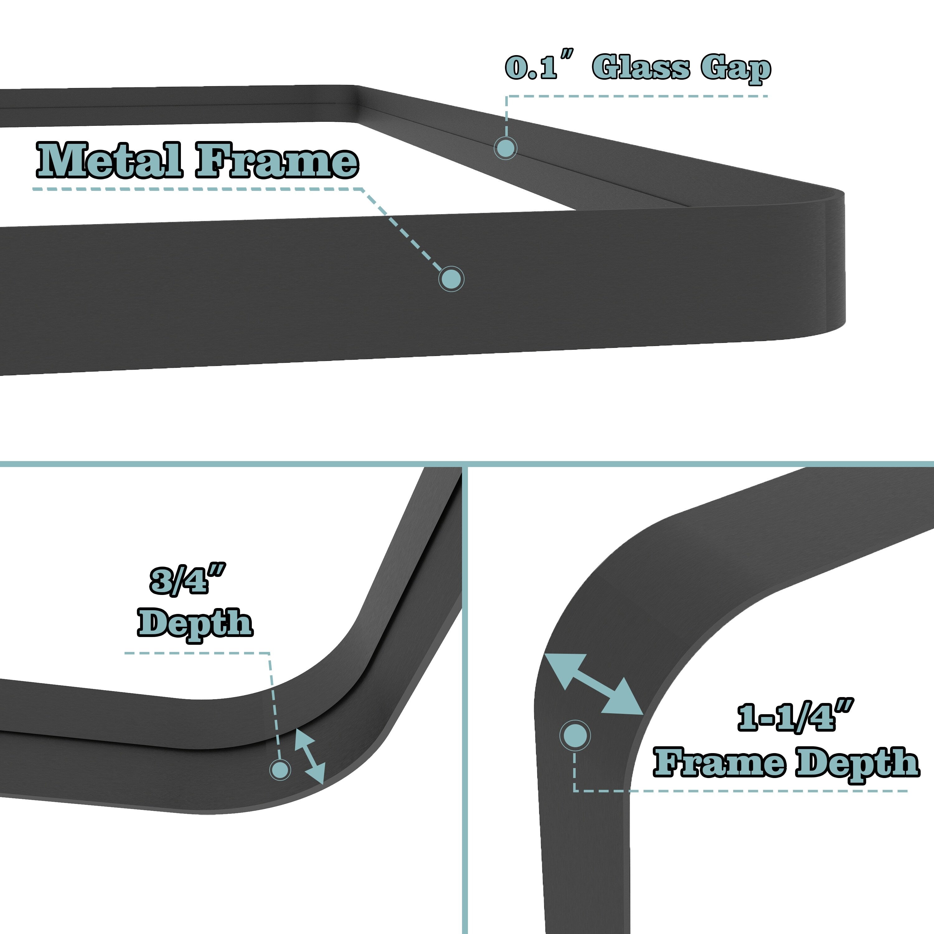 Framed Wall Mounted Bathroom Vanity Mirror