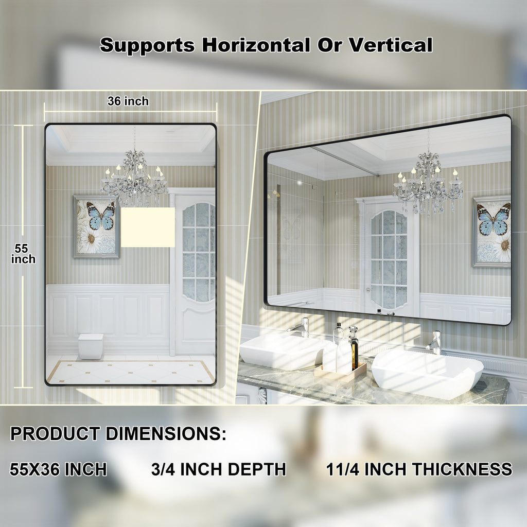 Framed Wall Mounted Bathroom Vanity Mirror