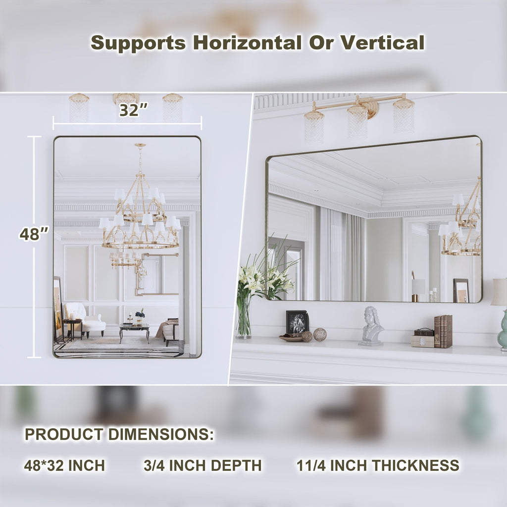 Framed Wall Mounted Bathroom Vanity Mirror