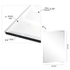 Frameless Beveled Prism Wall Mirror-Square/Rectangluar - Clear