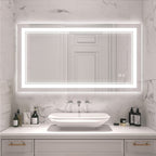 Full Size Front & Back LED Lighted Anti-fog Tempered Glass Wall Bathroom Vanity Mirror