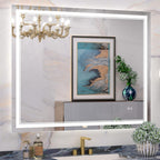 Full Size Front & Back LED Lighted Anti-fog Tempered Glass Wall Bathroom Vanity Mirror