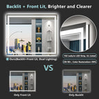 Full Size Front & Back LED Lighted Anti-fog Tempered Glass Wall Bathroom Vanity Mirror