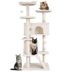 Furniture of America Cat Tree Multi-Level Cat Tower with Ladder, Platforms and Condos