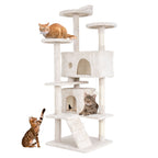 Furniture of America Cat Tree Multi-Level Cat Tower with Ladder, Platforms and Condos
