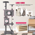 Furniture of America Cat Tree Multi-Level Cat Tower with Ladder, Platforms and Condos
