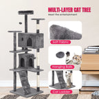 Furniture of America Cat Tree Multi-Level Cat Tower with Ladder, Platforms and Condos