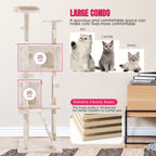 Furniture of America Cat Tree Multi-Level Cat Tower with Ladder, Platforms and Condos