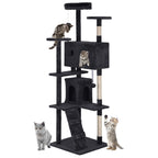 Furniture of America Cat Tree Multi-Level Cat Tower with Ladder, Platforms and Condos