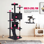 Furniture of America Cat Tree Multi-Level Cat Tower with Ladder, Platforms and Condos