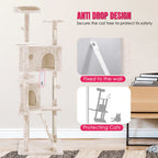 Furniture of America Cat Tree Multi-Level Cat Tower with Ladder, Platforms and Condos