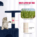 Furniture of America Cat Tree Multi-Level Cat Tower with Ladder, Platforms and Condos