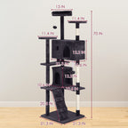 Furniture of America Cat Tree Multi-Level Cat Tower with Ladder, Platforms and Condos