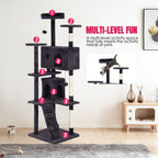 Furniture of America Cat Tree Multi-Level Cat Tower with Ladder, Platforms and Condos