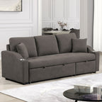 Furniture of America Scarlett Modern Tufted Space-Saving Sleeper Sofa Sectional with Cup Holders