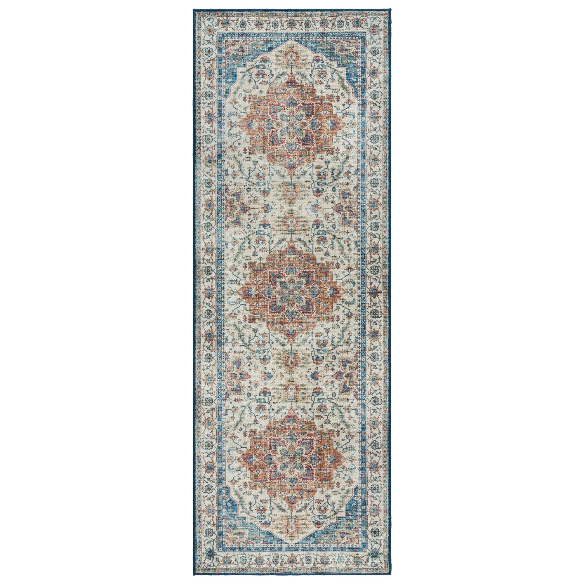 Gertmenian Crystal Print Washable Digital Printed Flat Pile Polyester Slip Resistant Area Rug Collection