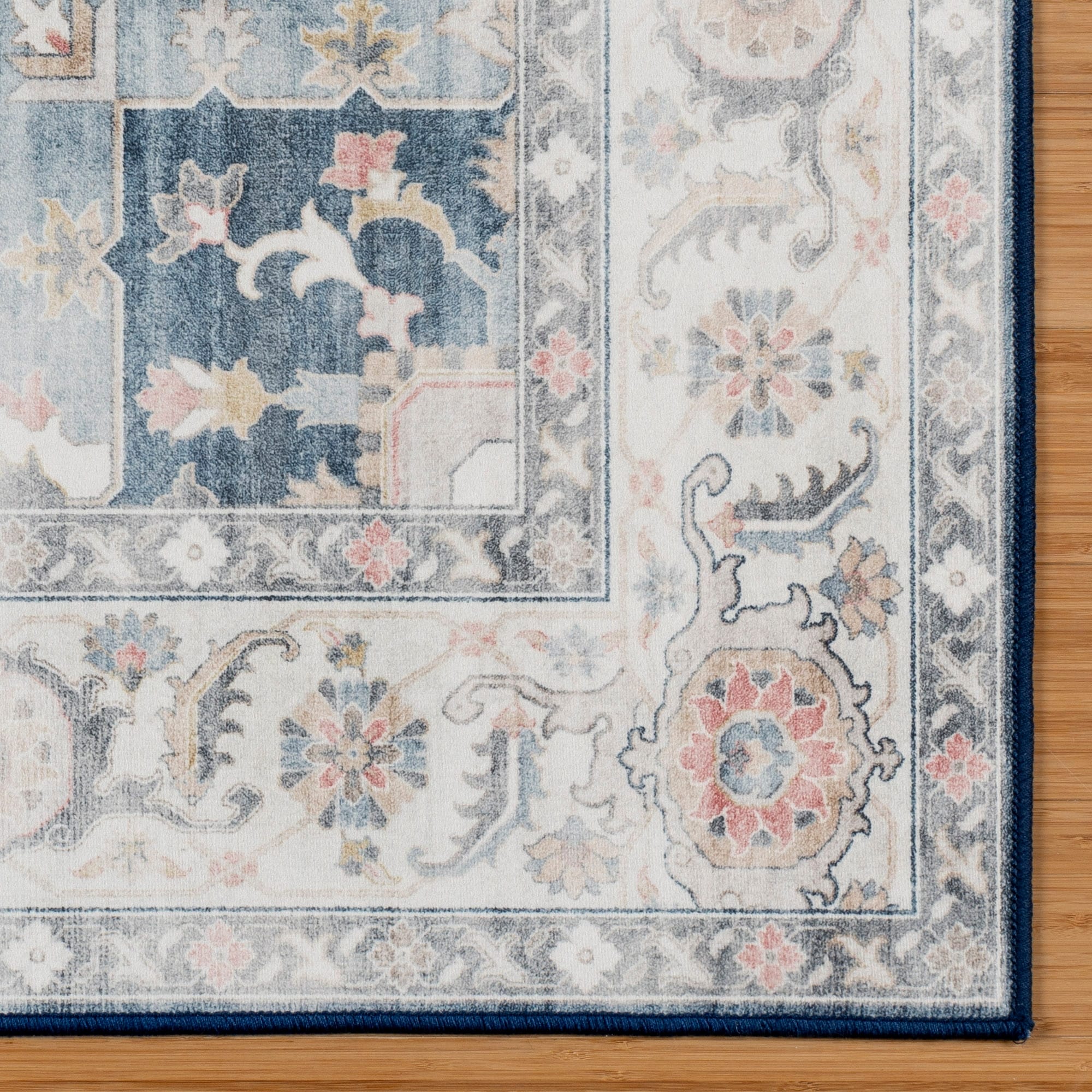 Gertmenian Crystal Print Washable Digital Printed Flat Pile Polyester Slip Resistant Area Rug Collection