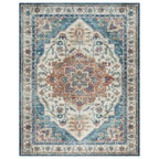 Gertmenian Crystal Print Washable Digital Printed Flat Pile Polyester Slip Resistant Area Rug Collection