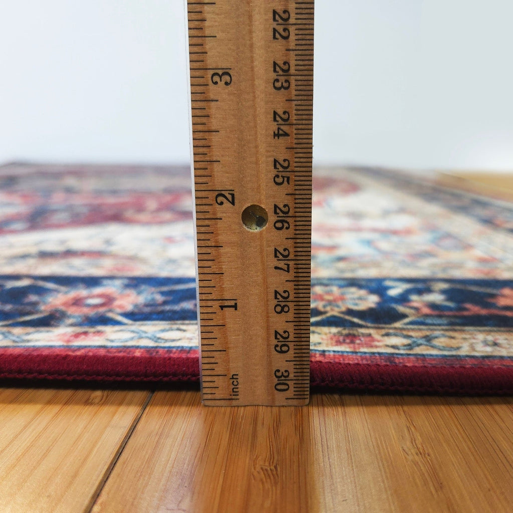 Gertmenian Crystal Print Washable Digital Printed Flat Pile Polyester Slip Resistant Area Rug Collection