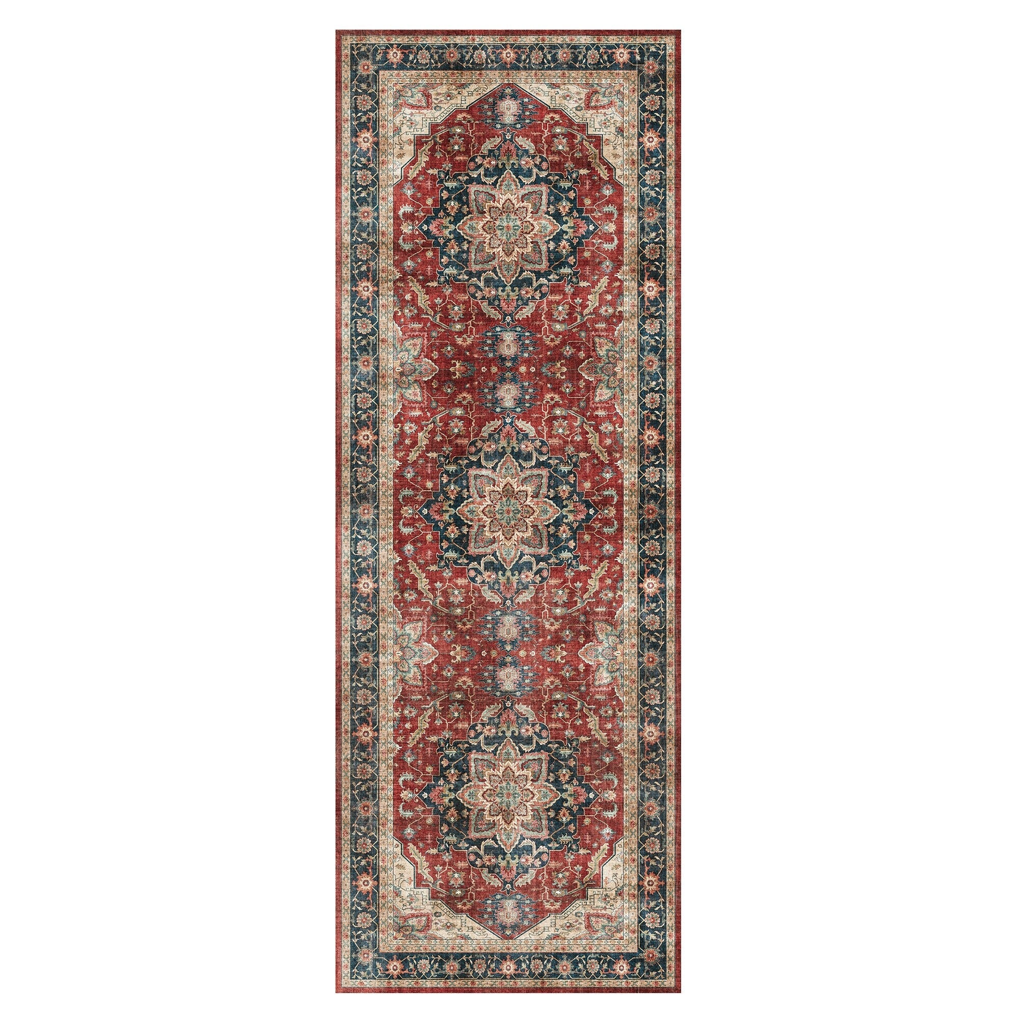 Gertmenian Crystal Print Washable Digital Printed Flat Pile Polyester Slip Resistant Area Rug Collection