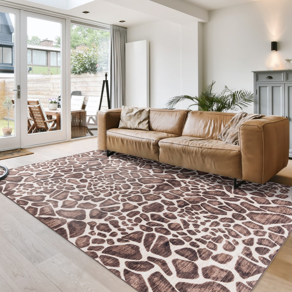 Gertmenian Crystal Print Washable Digital Printed Flat Pile Polyester Slip Resistant Area Rug Collection